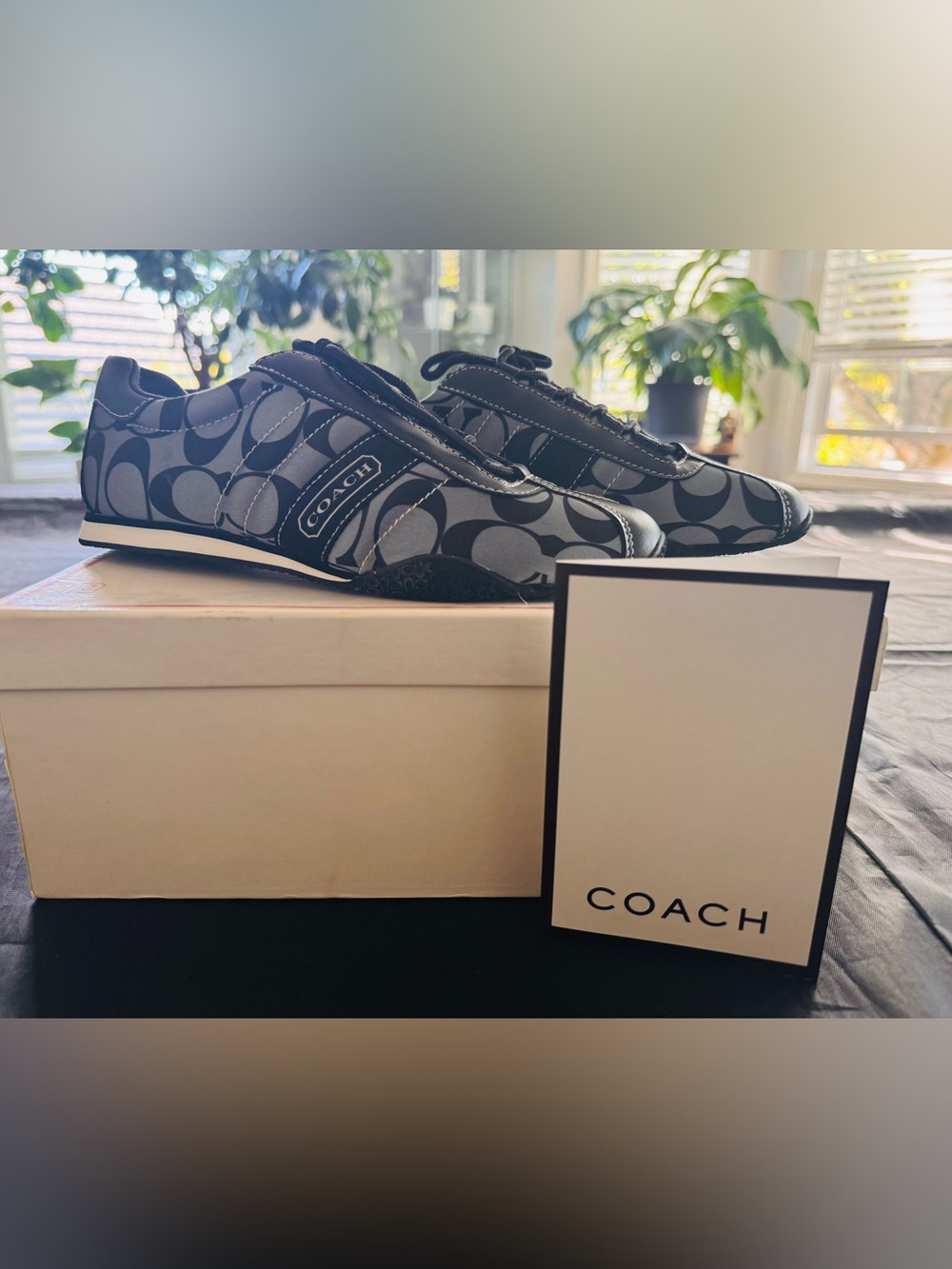 Coach Women’s Black/Gray Signature Logo Sneakers